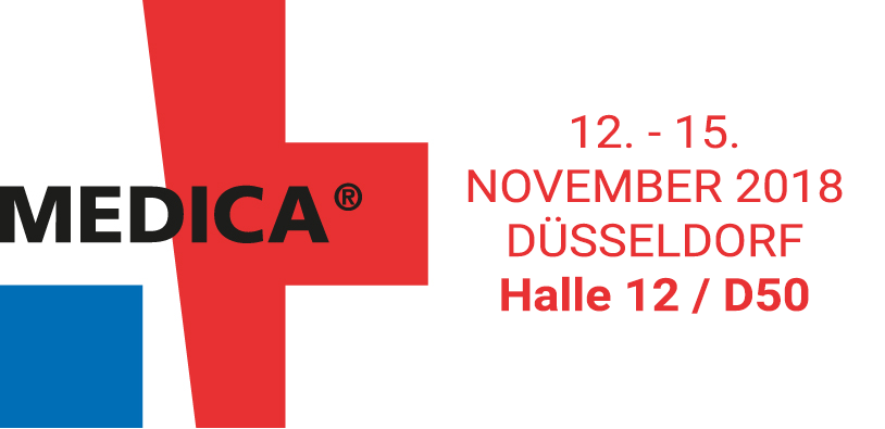 MEDICA Logo 2018 - Discher Technik GmbH Halle 12 / D50